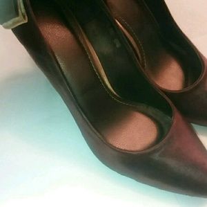 CHOCOLATE BROWN SATIN HEELS
